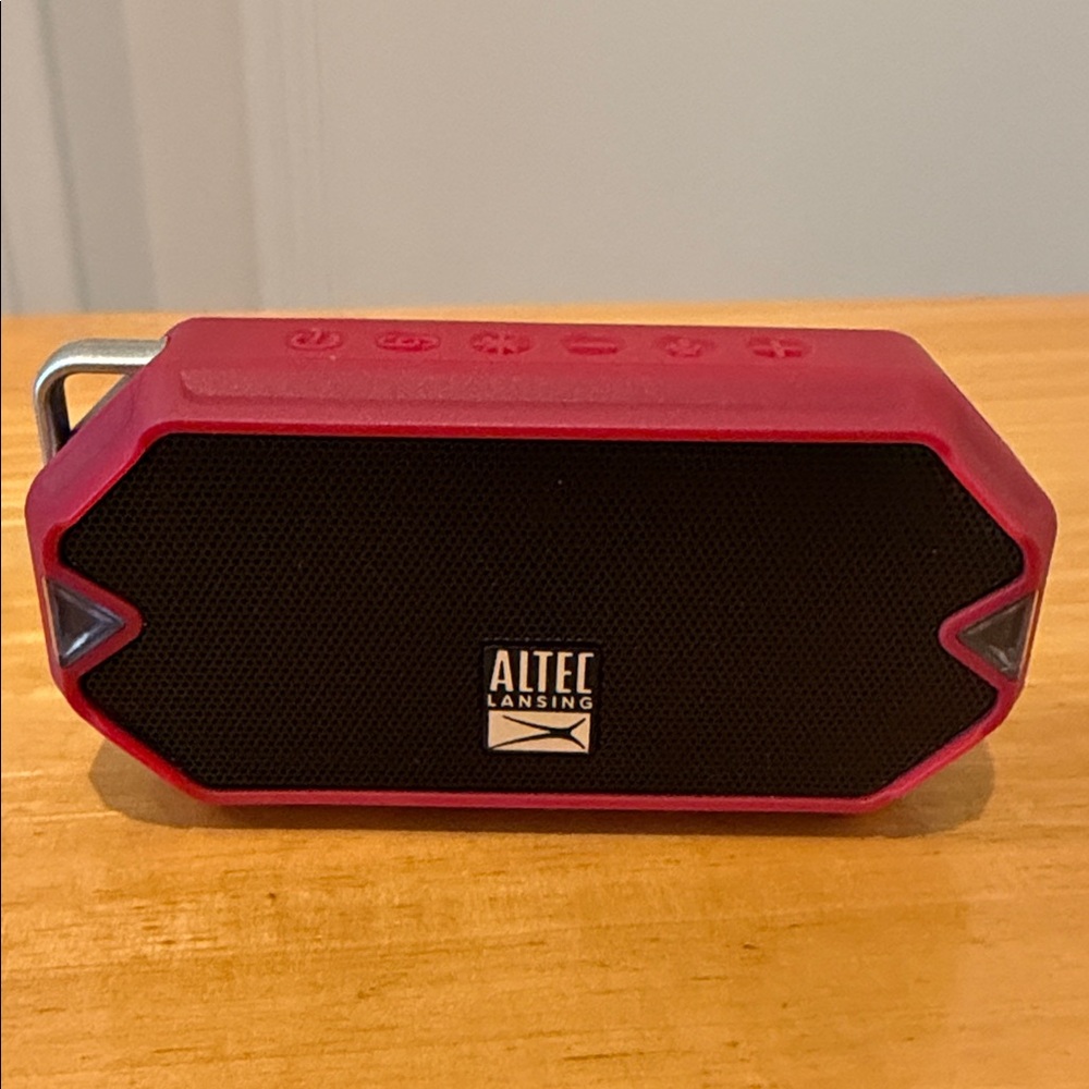 Pair of Altec Lansing HydraMini Red Portable Bluetooth Speakers